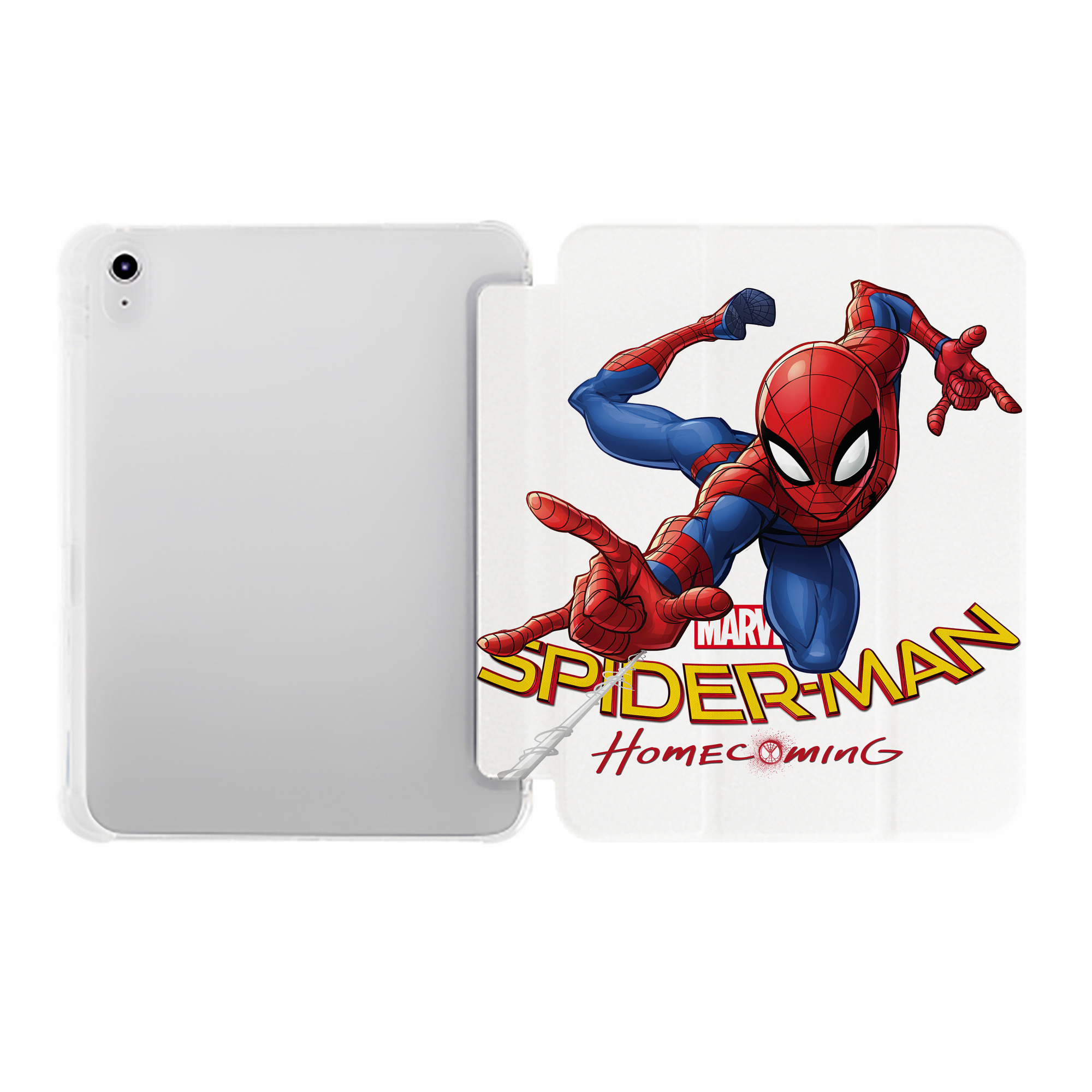 （画像用） Spider Man スパイダーマン IPad ケース ペン収納付き 三つ折りスタンド PUレザー×シリコン 対応機種9.5/10.5/10.9インチ